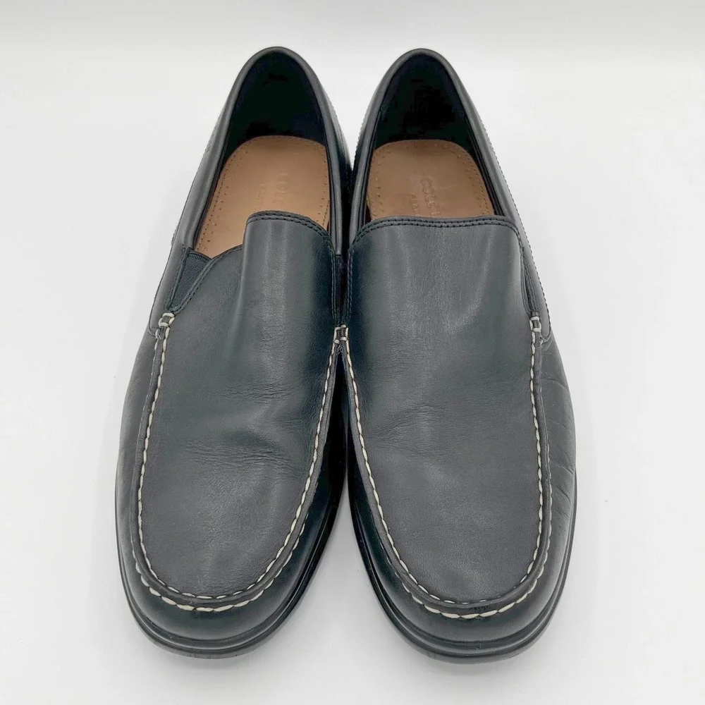Cole Haan‎ Grand Os Santa Barbara C25938 Mens 11 Black Leather Loafers Slip On